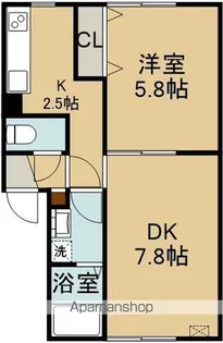 レモンハイツ山の手【2階】の間取り
